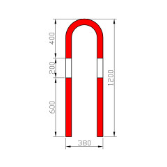 archetto-parapedonale-a-U-rosso-bianco