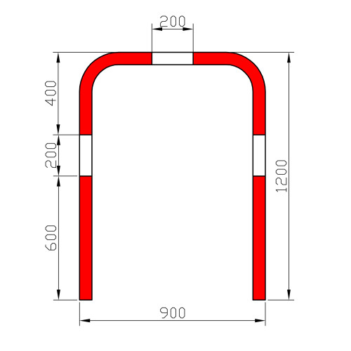 archetto-parapedonale-rosso-bianco